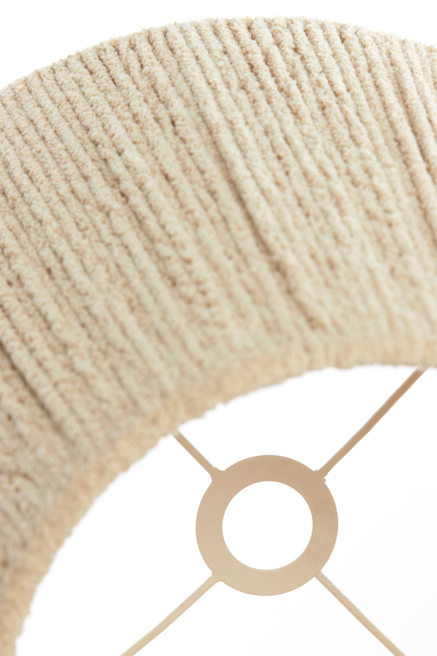Abat-jour tambour Medana - Chenille crème - 45x30x30 cm