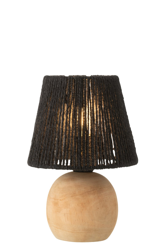 Lampe Led Metal/Coton Noir