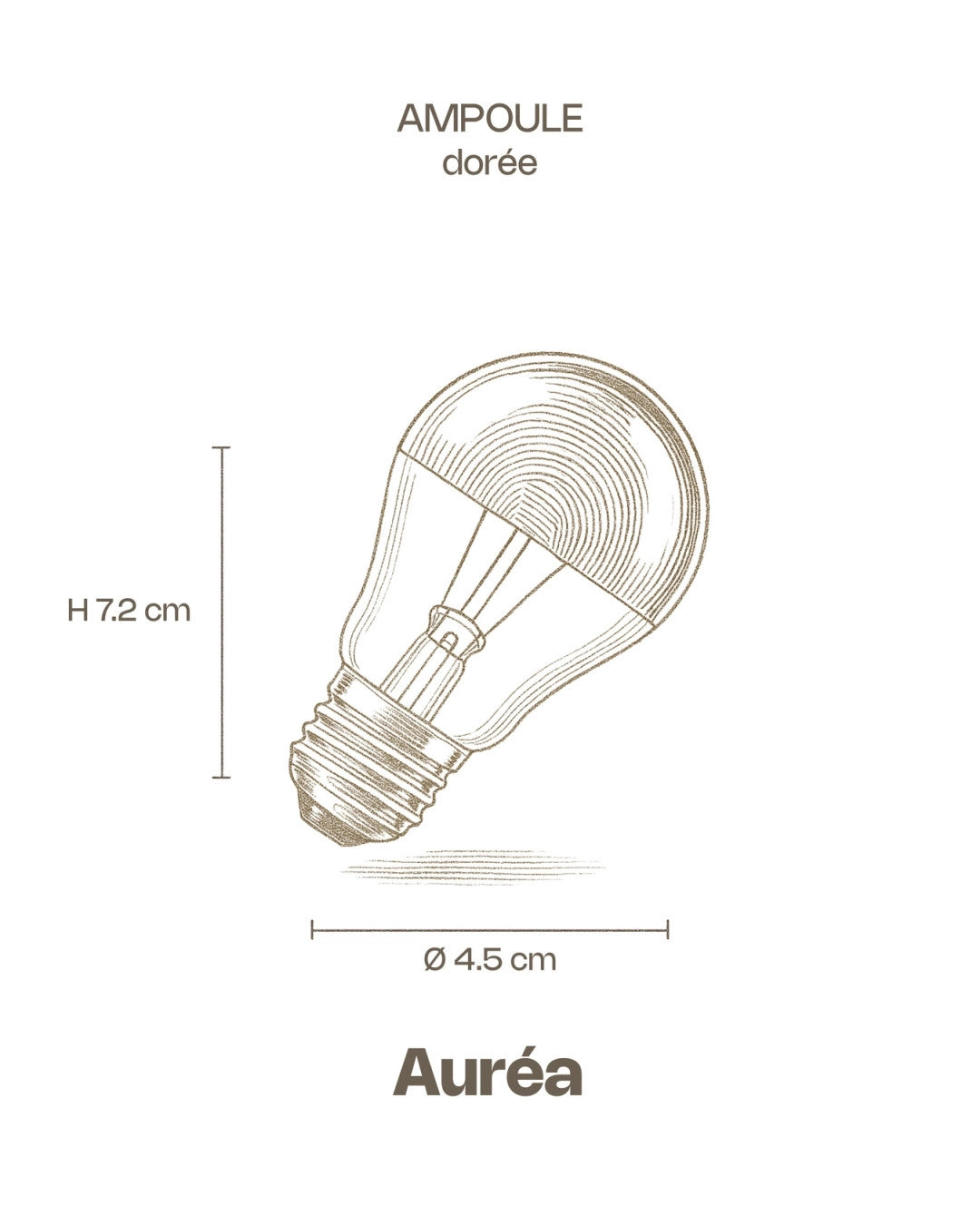 Ampoule AUREA – LED filament E27 – Réflecteur laiton - Masamé