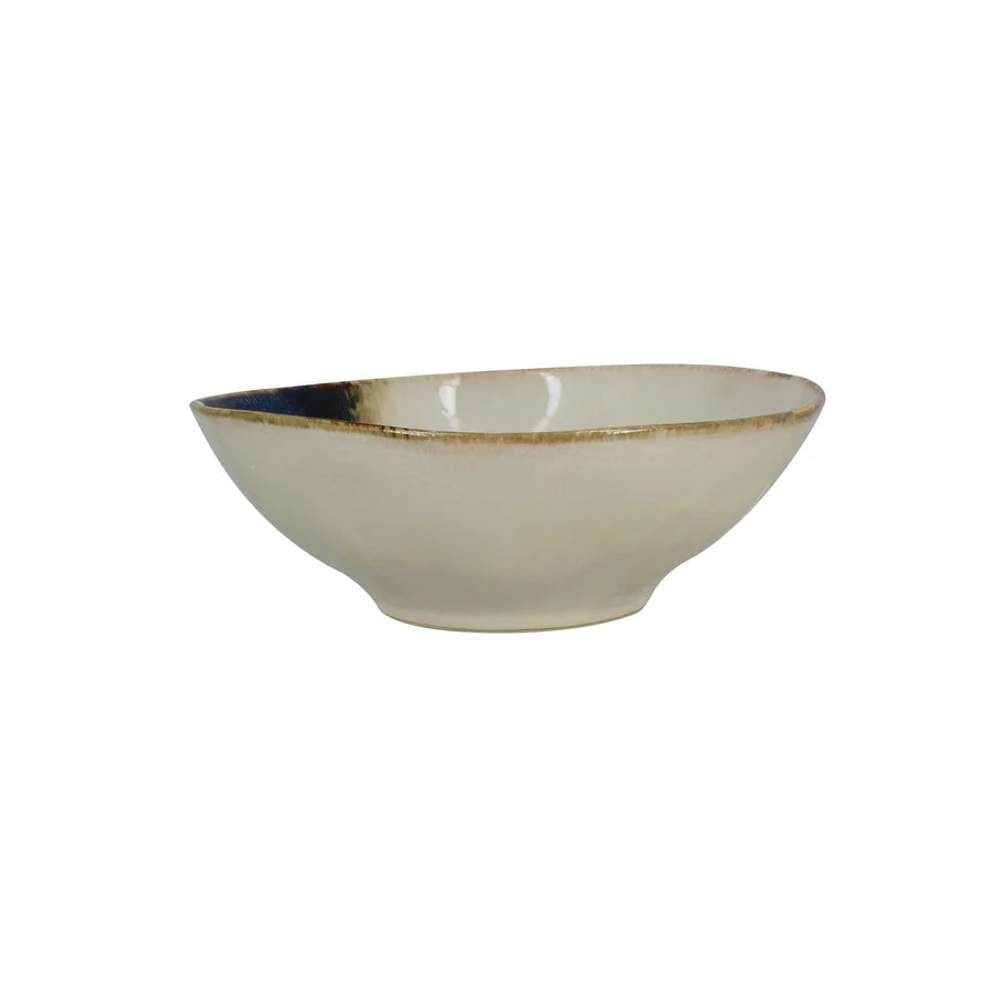 Assiette plate Katanga en grès bleu et blanc - lot de 6