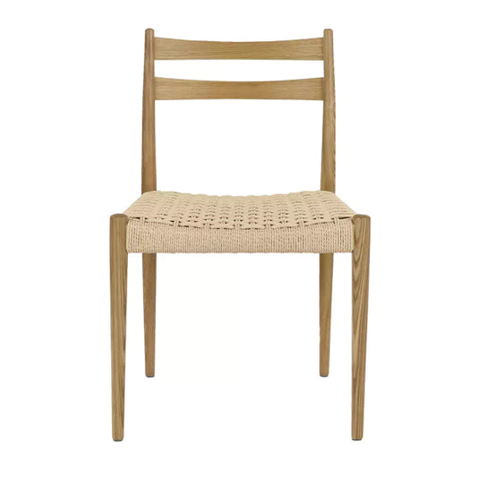 Chaise Minou – Bois de frêne clair & papier naturel – 51,5 × 51,5 × H 80 cm – Pomax - Précommande