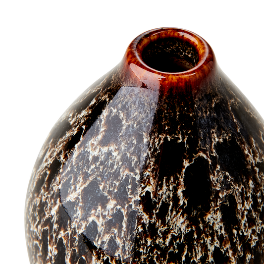 Vase Lava en grès - Marron foncé
