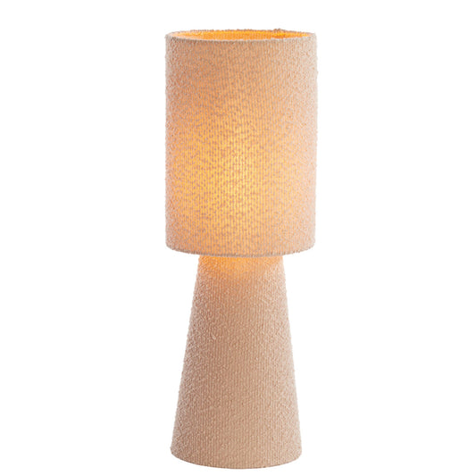 Lampe Mellia - tissu bouclé sable - Ø20x58 cm
