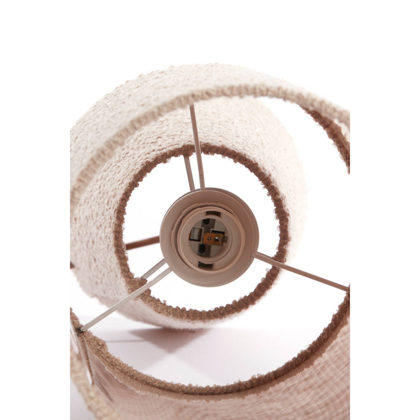 Lampe Mellia - tissu bouclé sable - Ø20x58 cm