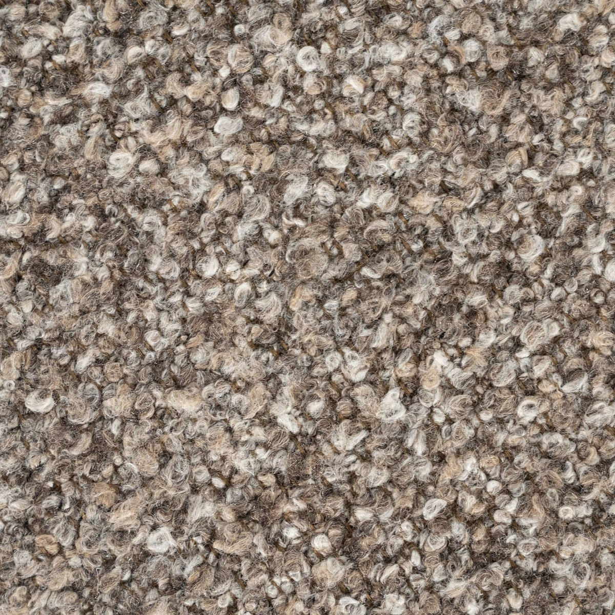 Pouf Champagne – taupe & bois brun clair