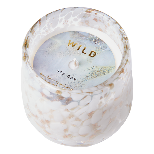 Bougies parfumées Wild en cire de soja - Spa Day - Blanc et Doré