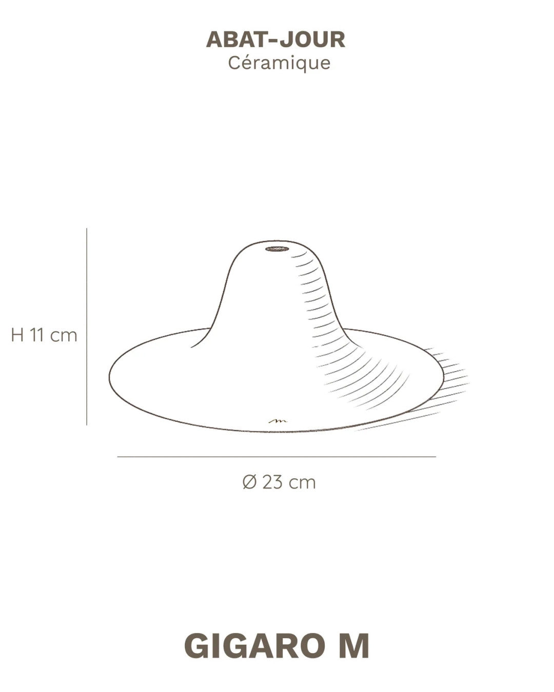 Suspension Gigaro M – Céramique chaux blanche – Ø 23 cm - Masamé