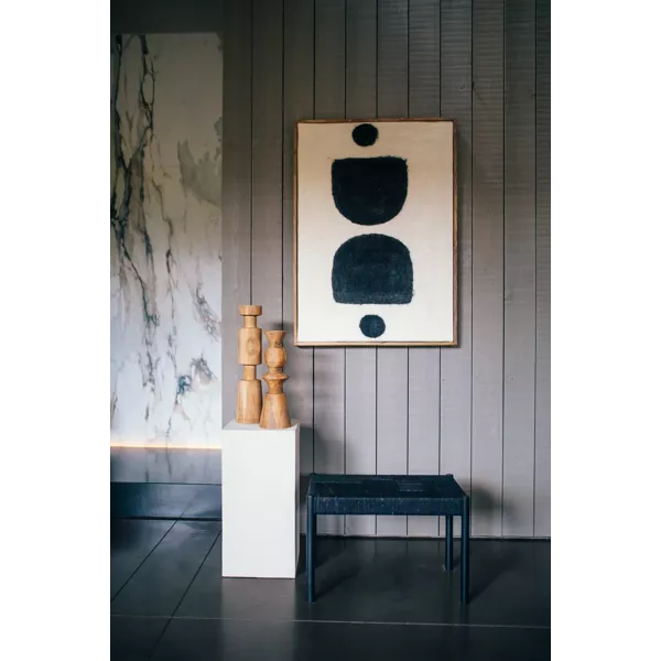 Tableau Wooly - Laine noir et blanc - 76x107 cm - Pomax - Précommande