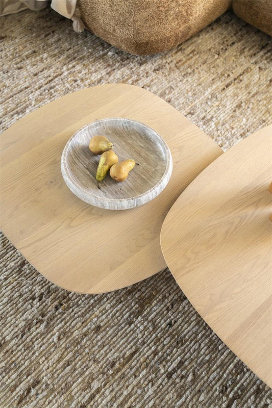 Table basse Galet – Chêne naturel – 100 × 100 × 32 cm - Précommande