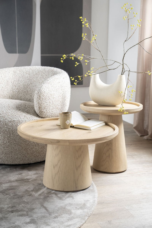 Table basse Oléa - chêne clair Ø66x39 cm