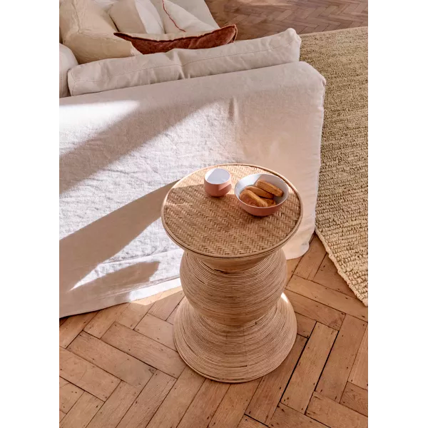 Table basse Tambou - Rotin et bambou - Ø40x50,5cm - Pomax - Précommande