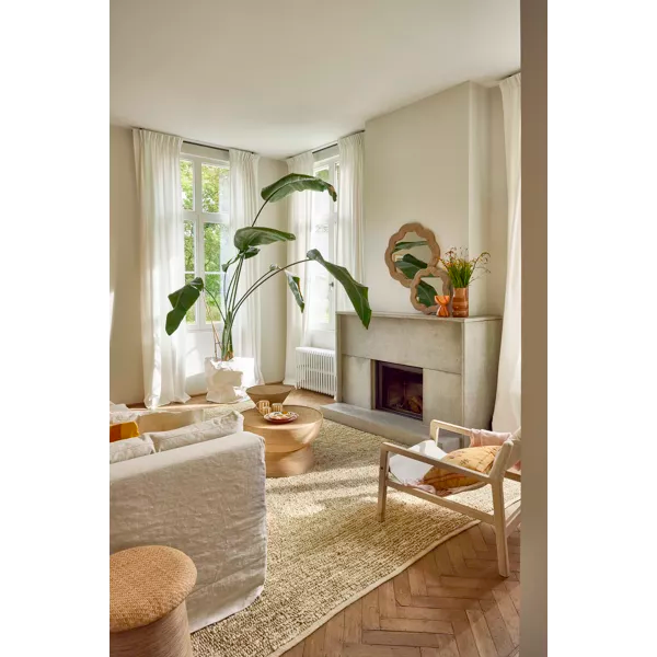 Table basse Tambou - Rotin et bambou - Ø70x40cm - Pomax - Précommande