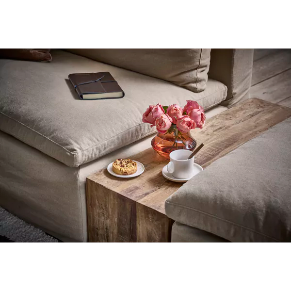 Table basse Temba - bois récupéré brun - 110x35x30 cm - Pomax - Précommande