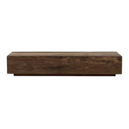 Table basse Temba - bois récupéré brun - 160x35x30,5cm - Pomax