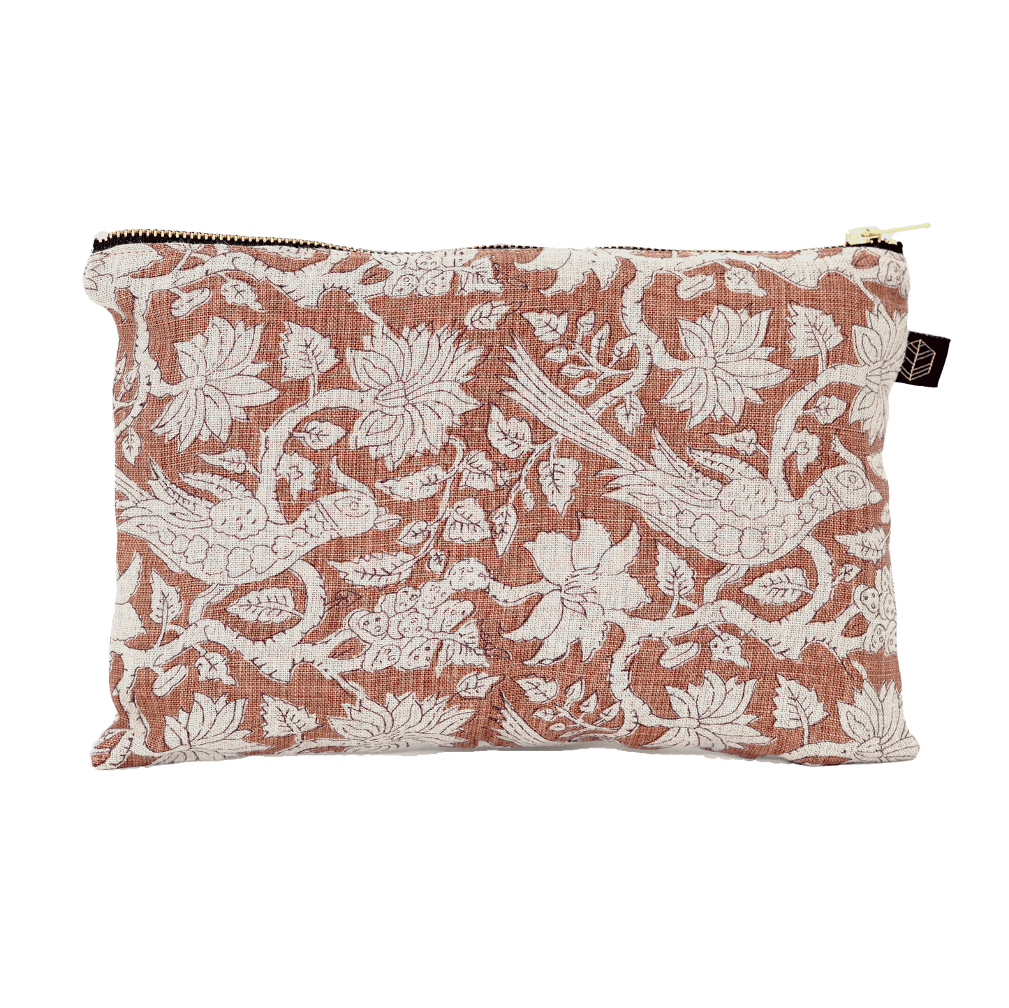 Trousse Jaipur – Lin mocaccino – 19 × 29 cm – Haomy