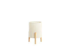 Lampe de table Ø22x33 cm - naturel et toile blanc - LITTO