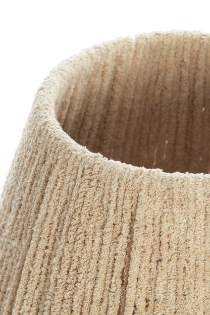 Abat-jour tambour Medana - Chenille crème - 35x20x30 cm