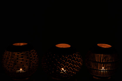 Photophore noix de coco - Assortiment de 3