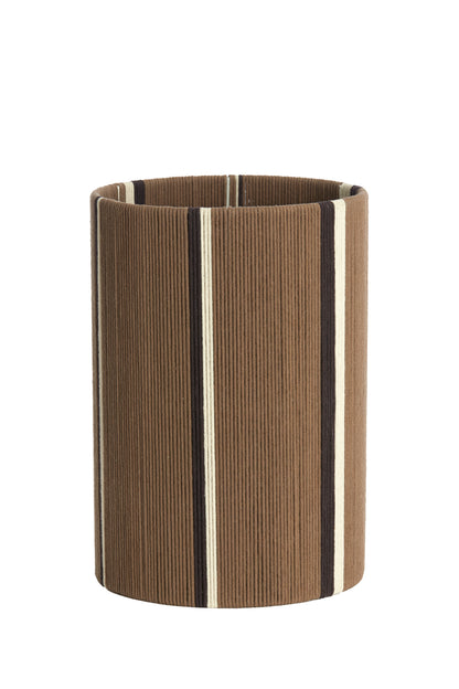 Abat-jour cylindre Medan - Brun + Crème + Brun foncé - 25x25x36 cm