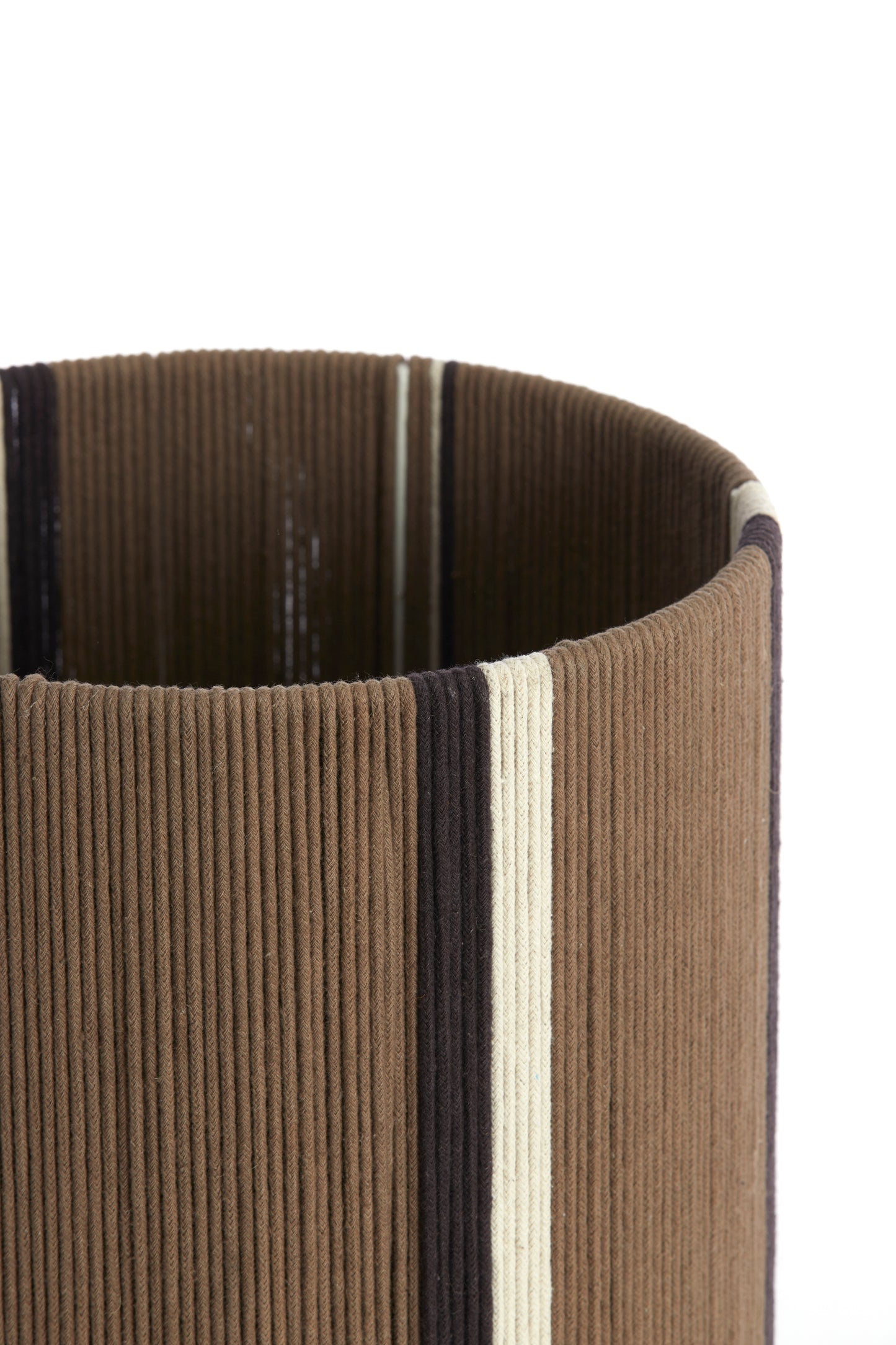 Abat-jour cylindre Medan - Brun + Crème + Brun foncé - 25x25x36 cm