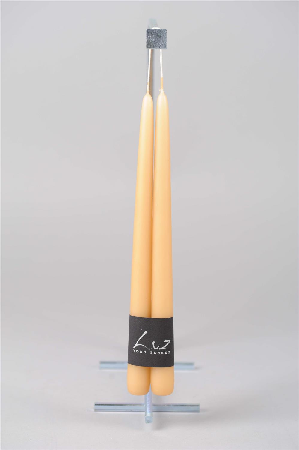 Bougies Tiges - Latte - lot de 2