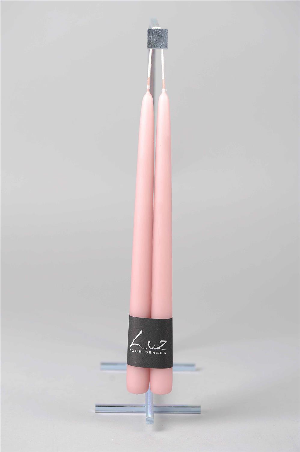 Bougies Tiges - Taupe Rose - lot de 2