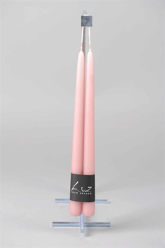 Bougies Tiges - Taupe Rose - lot de 2