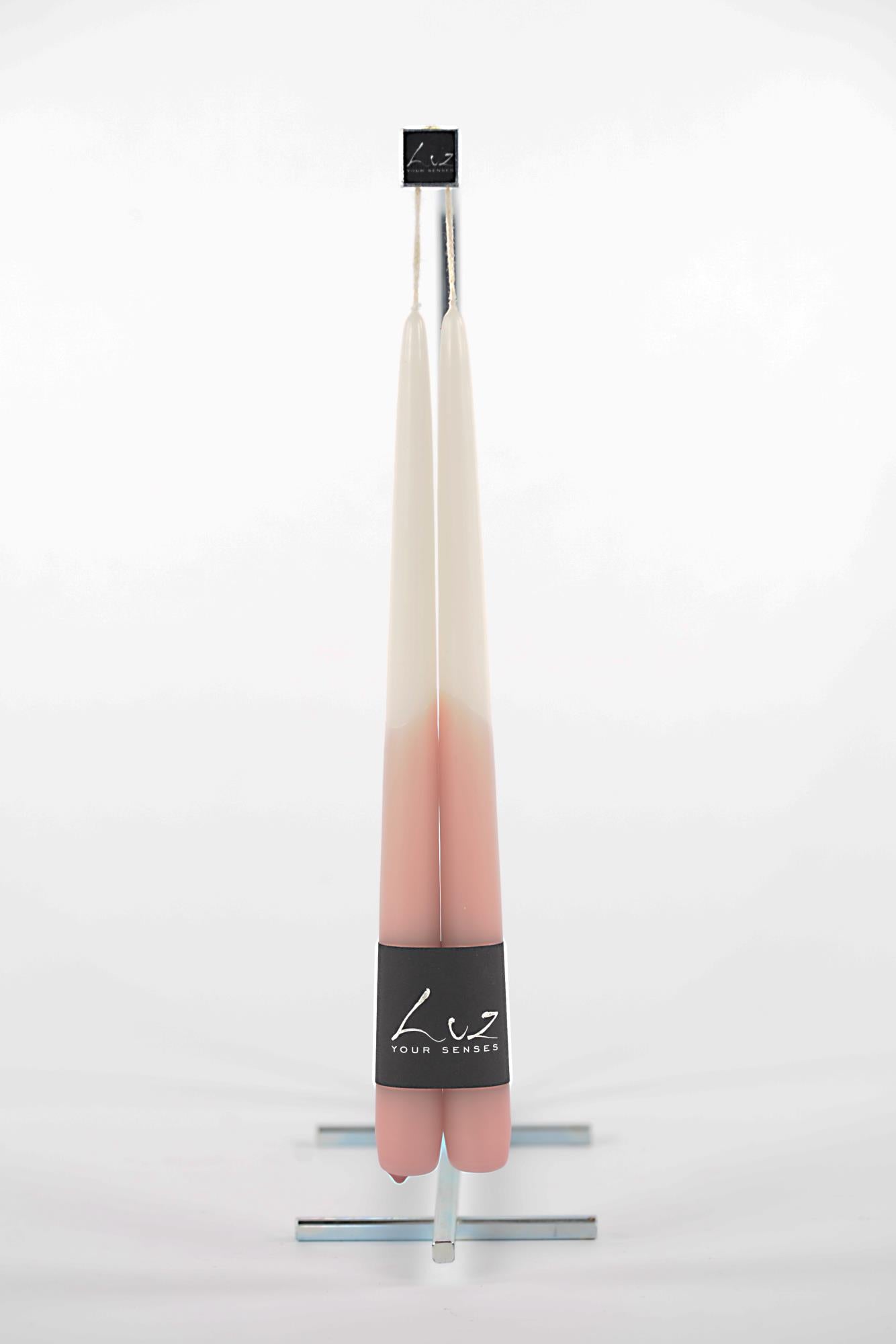 Bougies Tiges - Rose - lot de 2