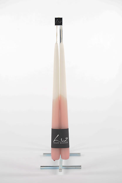 Bougies Tiges - Rose - lot de 2