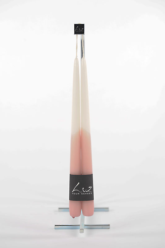 Bougies Tiges - Rose - lot de 2