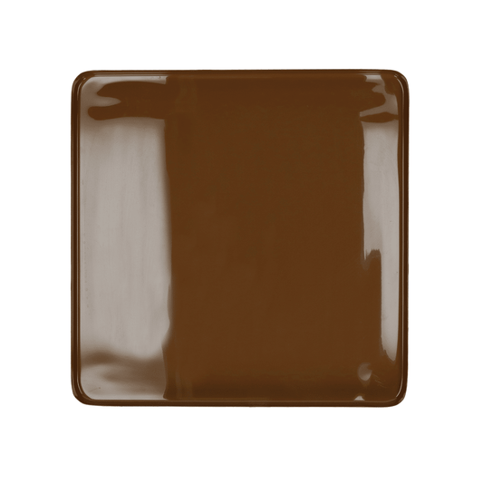 Plateau - émail & métal - L 33 x W 33 x H 2 cm - caramel - FLEX