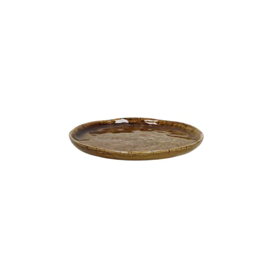 Sous-tasse/ass. apéritif -grès- DIA12cmxH1cm - brun - SPIRO