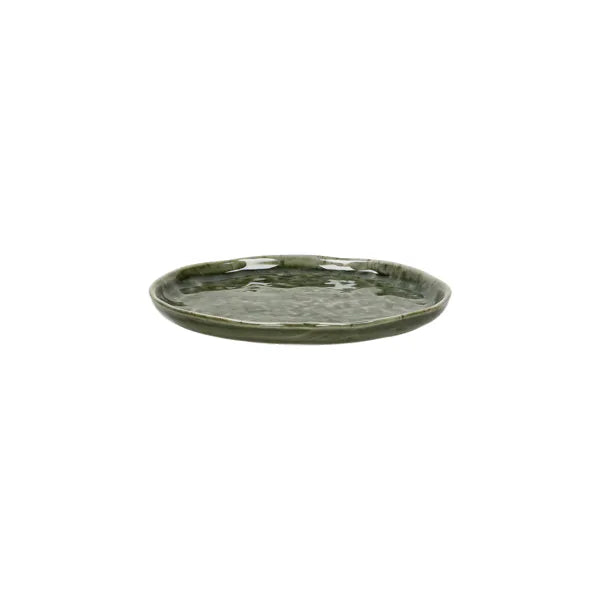 Sous-tasse/ass.apéritif -grès- DIA12cmxH1cm - vert foncé - SPIRO