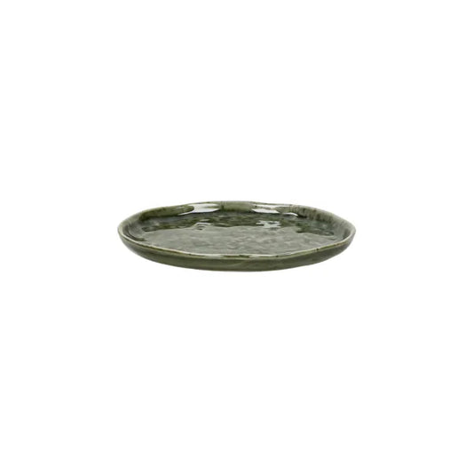Sous-tasse/ass.apéritif -grès- DIA12cmxH1cm - vert foncé - SPIRO