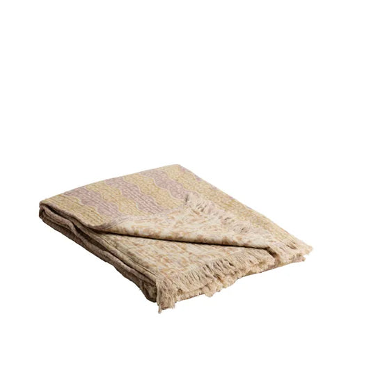 Plaid - coton - L 170 x W 130 cm - mix de couleurs - GYPSY