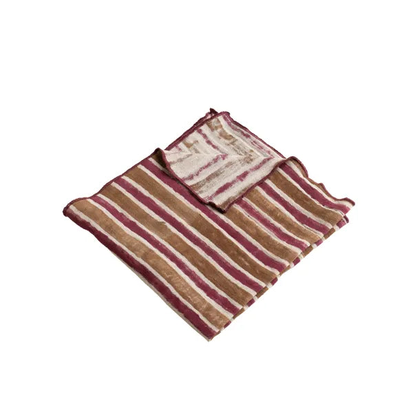 Serviette de table - coton - rayé vin - GYPSY