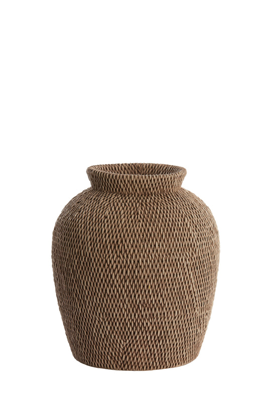 Vase déco Ø26x28 cm VENDIE brun