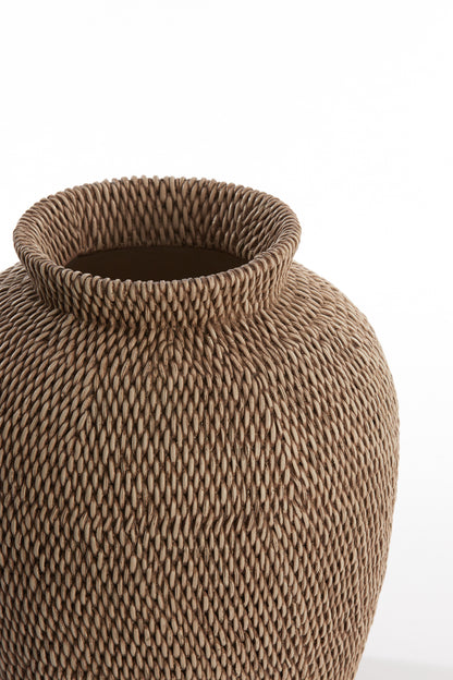 Vase déco Ø26x28 cm VENDIE brun