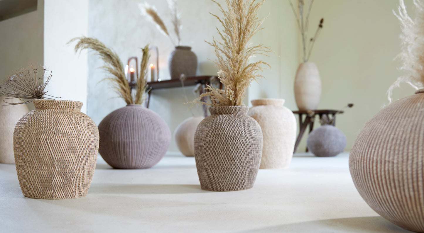 Vase déco Ø26x28 cm VENDIE brun