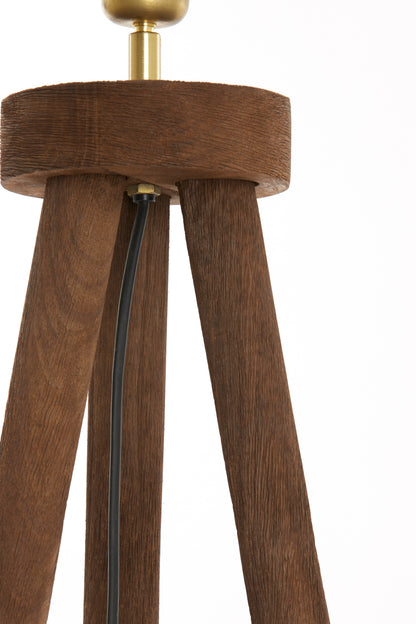 Lampadaire trépied 52x52x122 cm ILIAS bois brun foncé mat