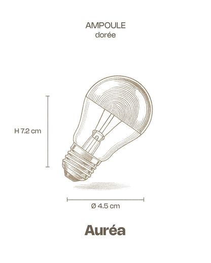 Ampoule AUREA – LED filament E27 – Réflecteur laiton - Masamé