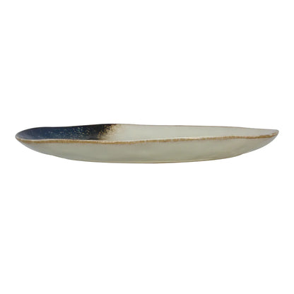 Assiette plate Katanga en grès bleu et blanc - lot de 6