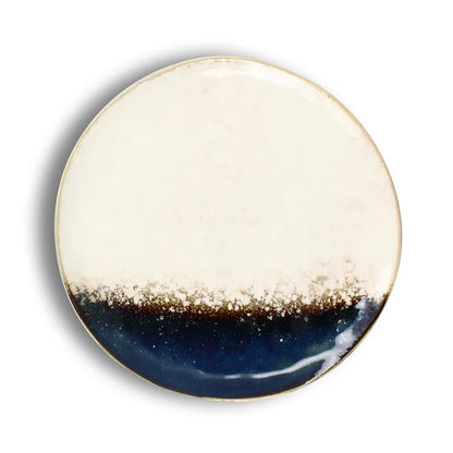 Assiette plate Katanga en grès bleu et blanc - lot de 6