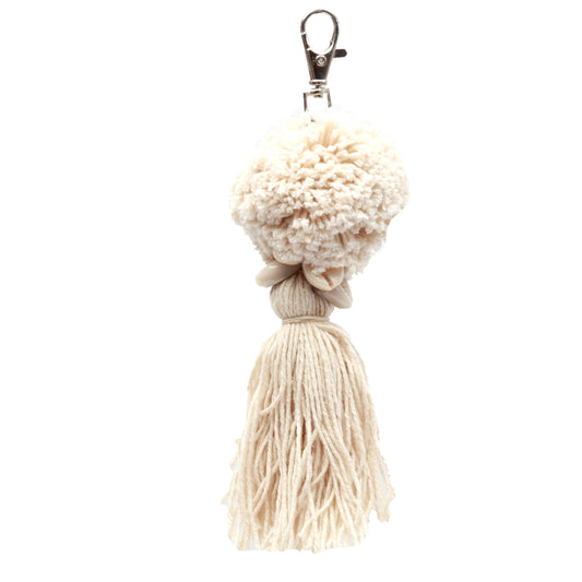 Le Porte-clés Pompom - Blanc
