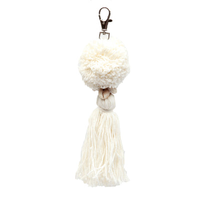 Le Porte-clés Pompom - Blanc