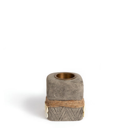 Le Bougeoir En Pierre De Sumba - Gris