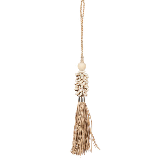 Le Pompon Cauris et Raphia - Naturel