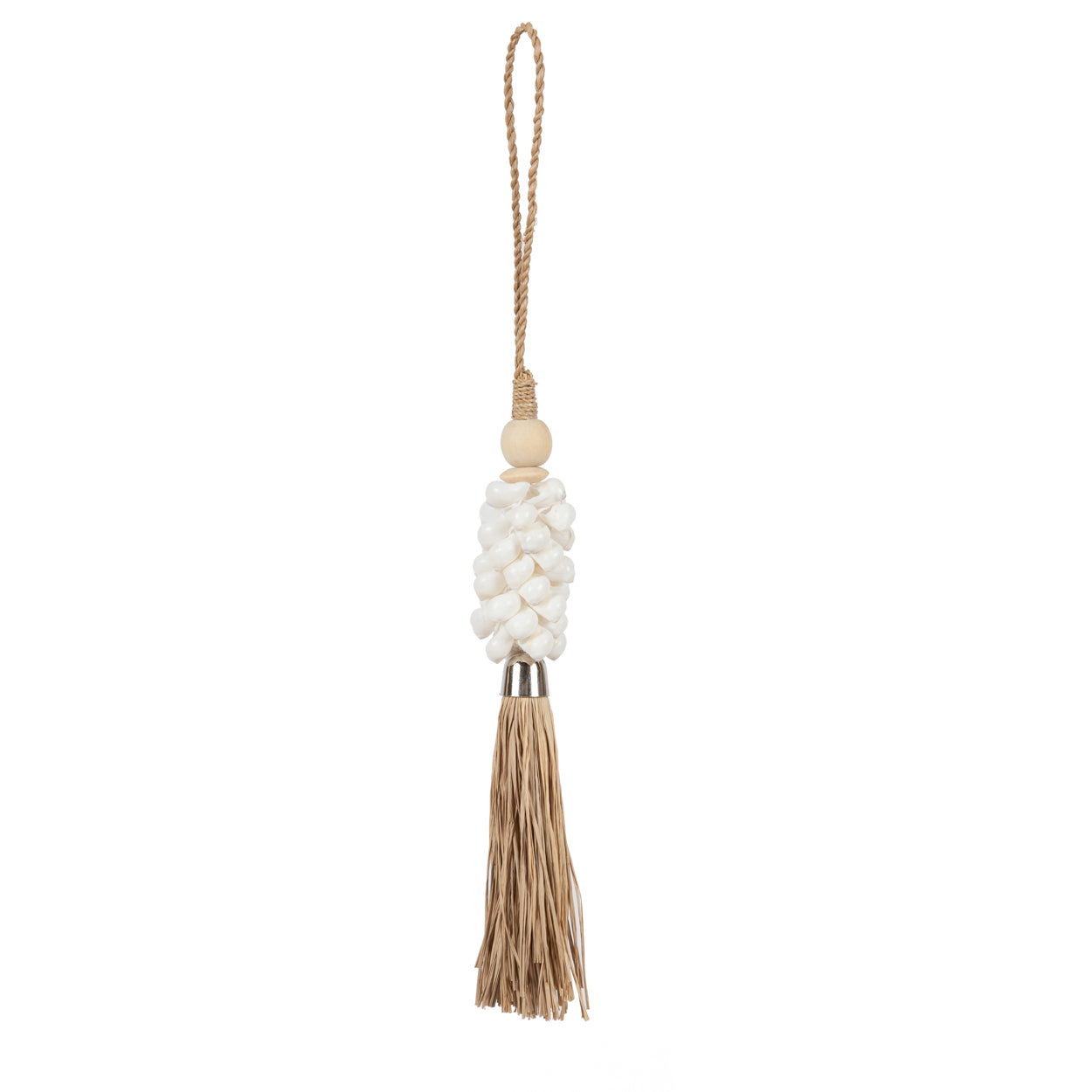 Le Pompon Cauris et Raphia - Naturel