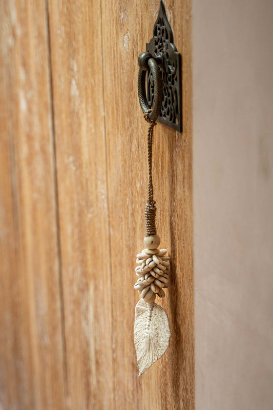 Le Pompon en Feuilles & Coquillage - Naturel