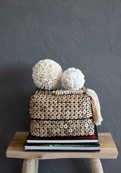 Le Porte-clés Macrame Fishbone - Crème